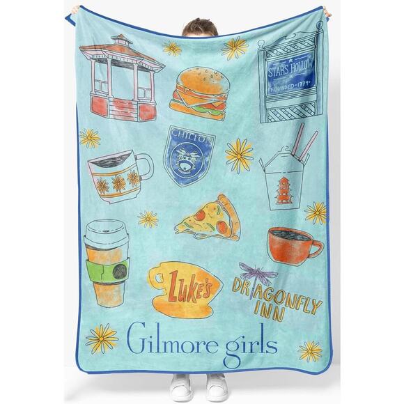 jay francco Other - NEW Gilmore Girls Cozy Fleece Plush Throw Blanket 46" x 60" Luke's Stars Hollow